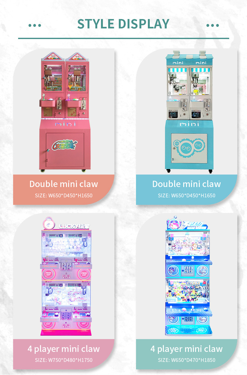 Arcade Game Machine Coin Operated Vending Mini Claw Machine With Bill Acceptor Mega Mini Claw Machine