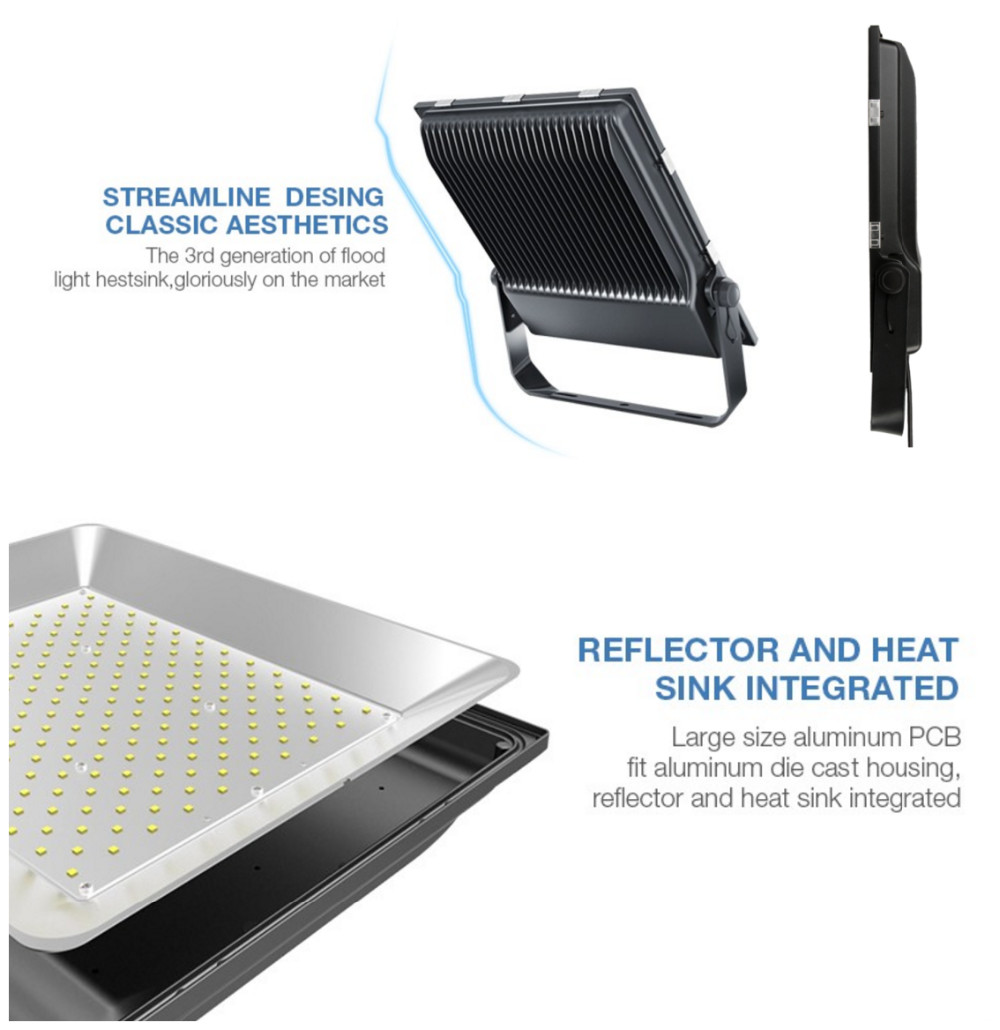 Ip65 Smd Slim LED Flood Light Fixtures 5 Years Warranty Ac85~277v