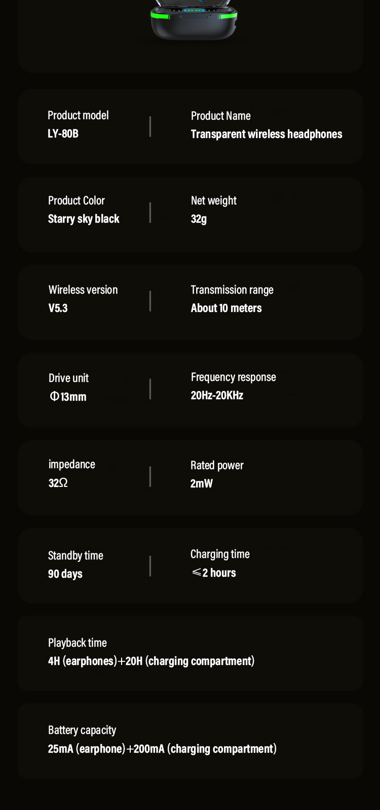 In-Ear ENC True Wireless Earphones with 180mAh Battery Capacity and WiFi Connectivity