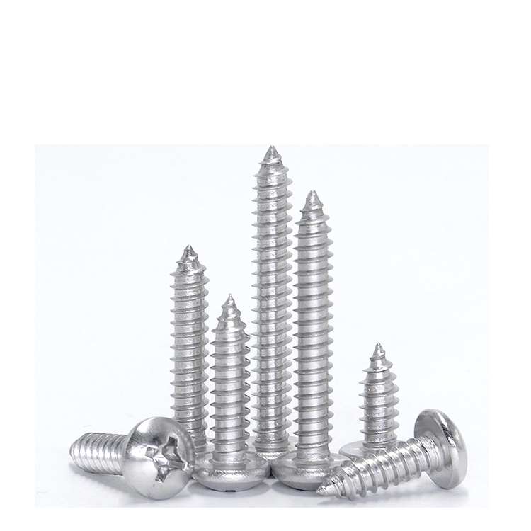 SS304 Stainless Steel Pan Head Self-Tapping Screws for Metal Metric Measurement System