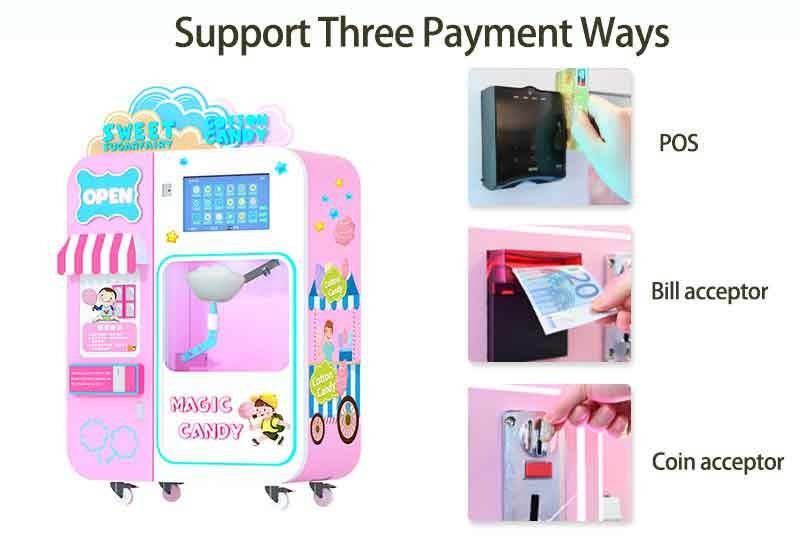 Coin Operated Cotton Candy Vending Machine With SDK Function For Commercial Stalls