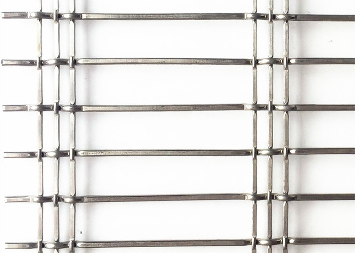 Custom Facade Flexible Weave Metal Screen With Stainless Steel Flat / Round Wire