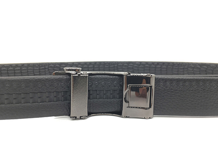 Classic Men 'S Leather Ratchet Belt Embossed Crocodile Grain 1.38 Wide Adjustable Buckle