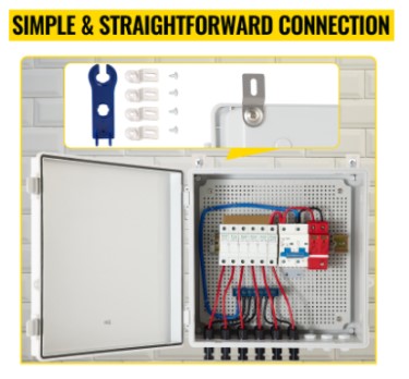390*390*185 PV Combiner Box 500VDC With ABS Material SPD Protection