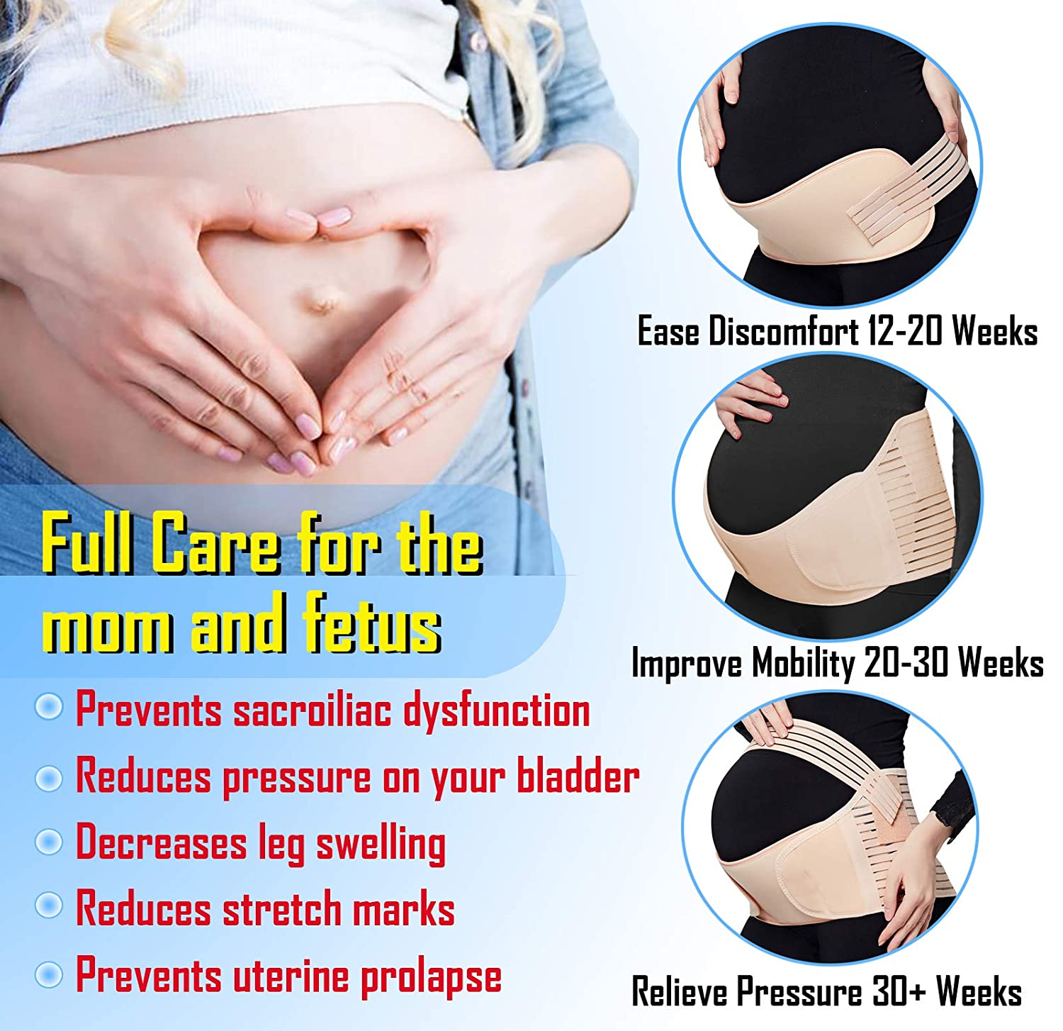 OEM Neoprene 4XL Maternity Pregnant Belly Belt ISO9001 Back Support Girdle