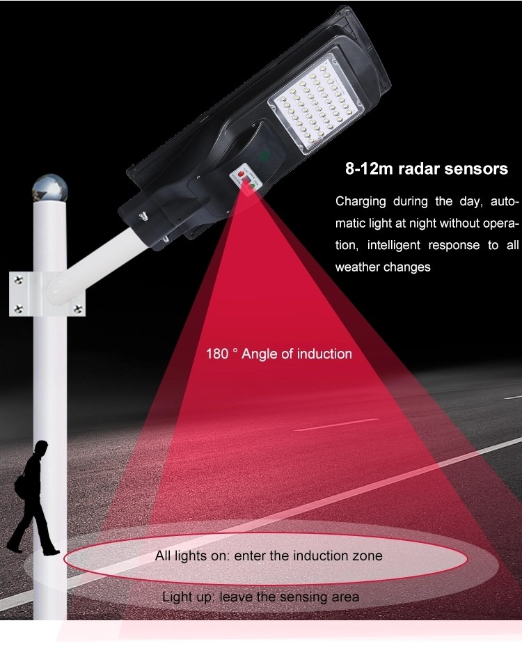 Hight Efficiency LED Street Light With Solar Panel All In One Integrated Type