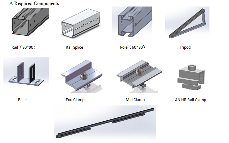 PV Energy Carport Solar Systems Silver Pre Assembled Agricultural Greenhouse Brackets