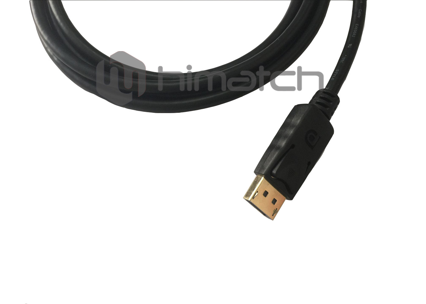 Black DisplayPort 1.2 Cable Length Customized With Latches REACH Compliant