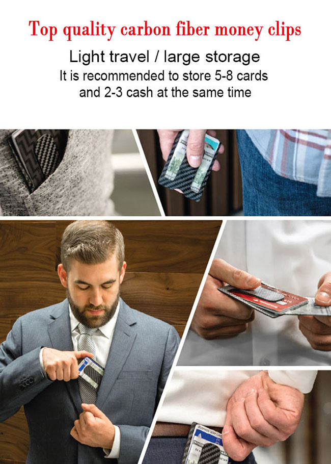 One Handed High Toughness 10g Real Carbon Fiber Wallet