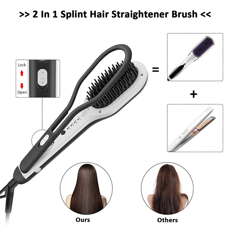 Electric Hot Hair Tool Straightener Brush With Clamp OEM ODM Service