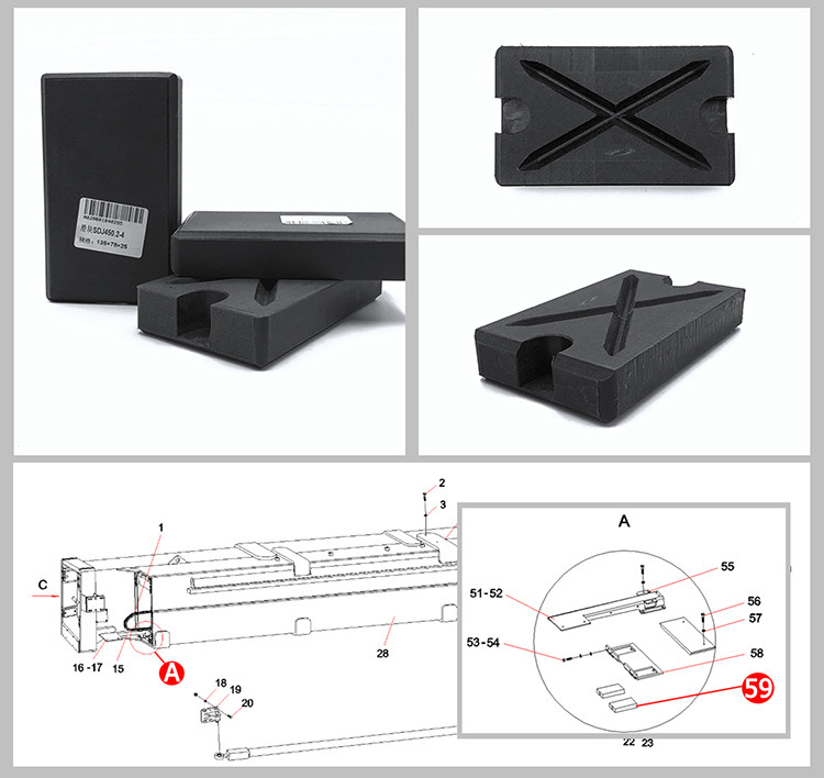Black SDJ450.2-4 Beam Nylon Sliding Block A820601040285
