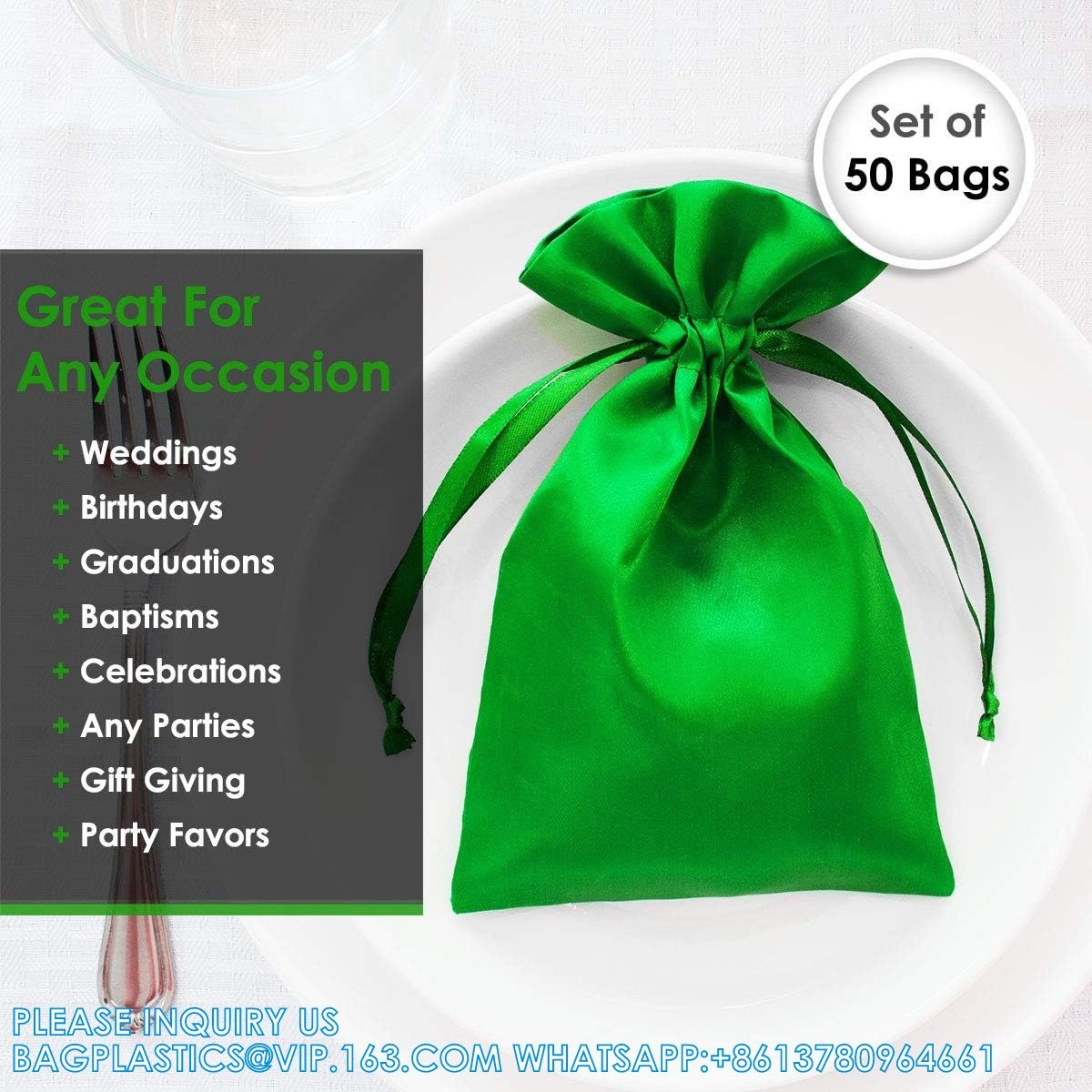 Satin Gift Bags, Jewelry Bags, Wedding Favor Drawstring Bags Baby Shower Christmas Gift Bags