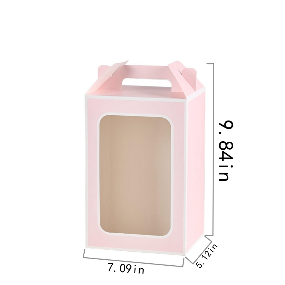 Custom Folding Paper Box With Handle And Clear Window Front L*W*H cm For Candle Packaging