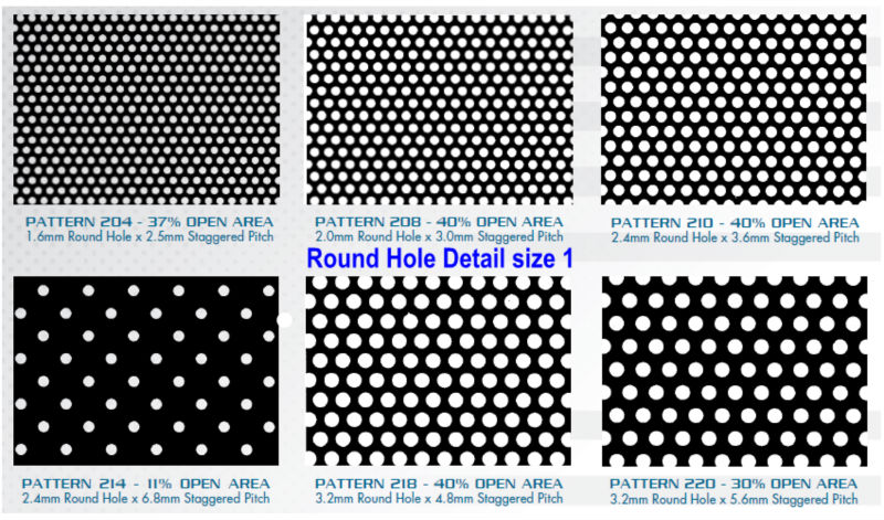 Standard Round Hole Perforated Metal (Real Size)