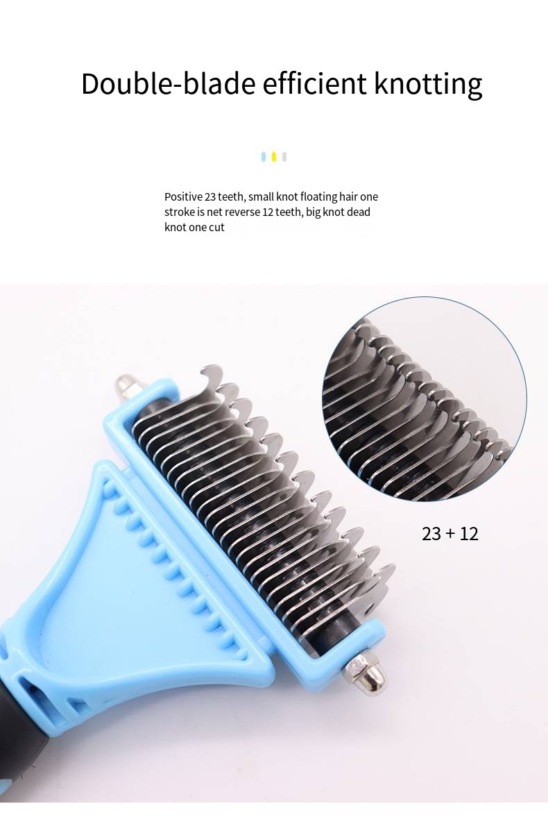 Pet Double-sided Stainless Steel Knot Brush For Dogs And Cats Skin-friendly Hair Remover Comb