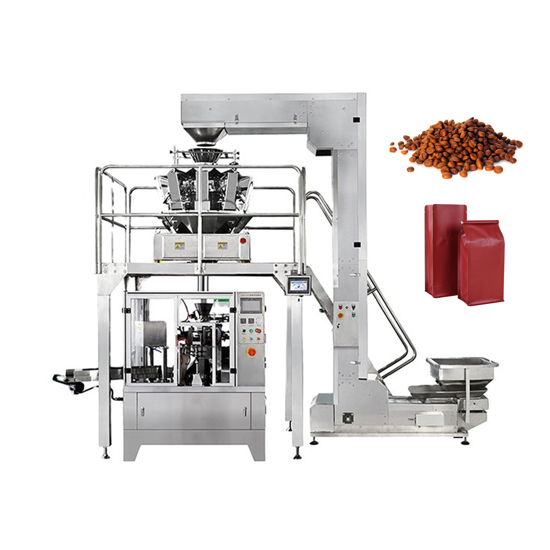 CE PLC Control 304 SS Snack Food Packaging Machine 20g 50g 200g
