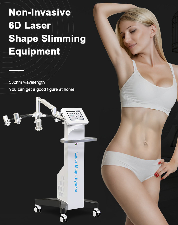 Air Cooled 300W Fat Melting Device Non invasive 6D Laser Slimming Machine For Lifts Buttocks