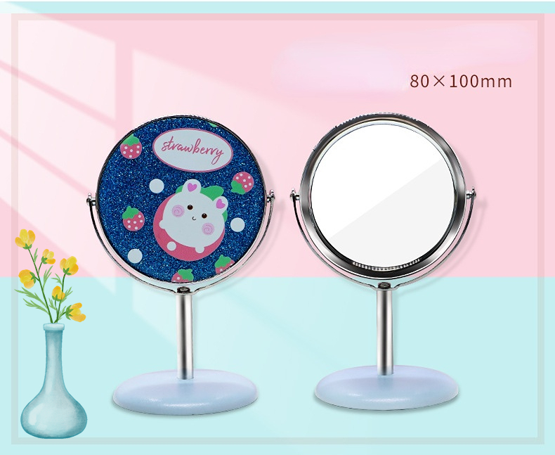 Small Travel Cosmetic Desktop Table Make Up Top Standing Mirror with Custom Packing