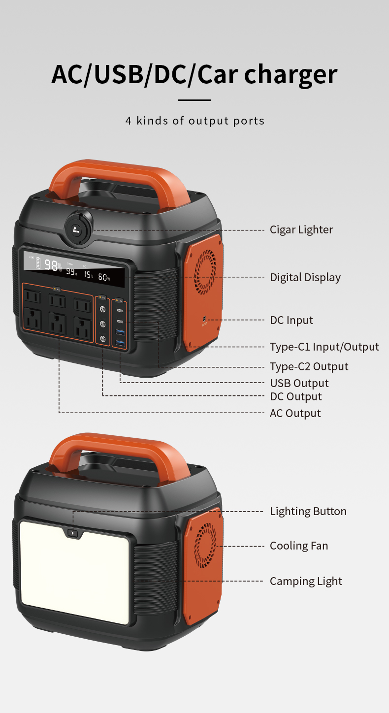 Portable Car Battery Pack Booster With LED Display And 600W 220V Output Jump Starter