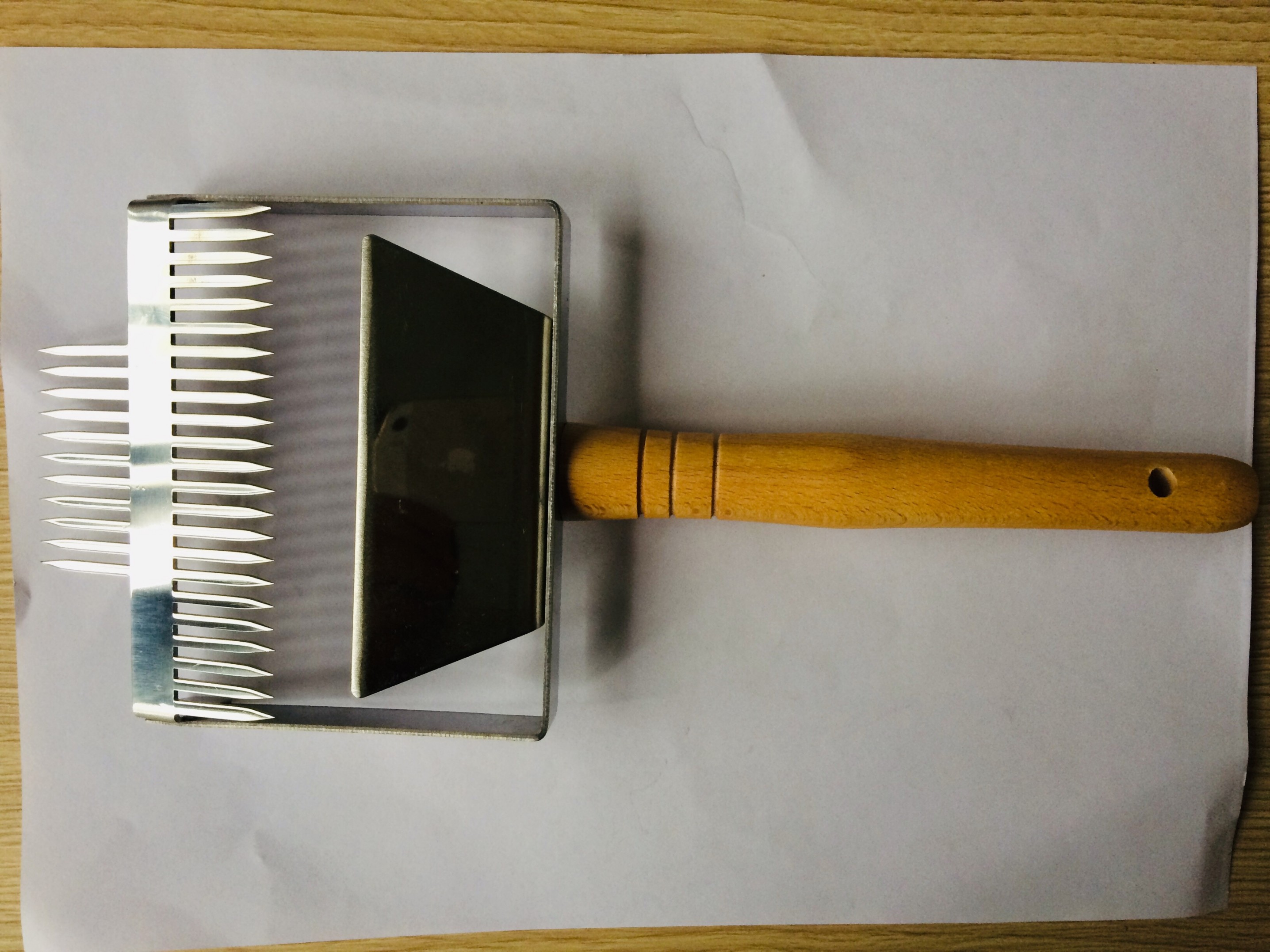 23 Needles Stainless steel Double Headed Honey Uncapping Fork with wooden handle