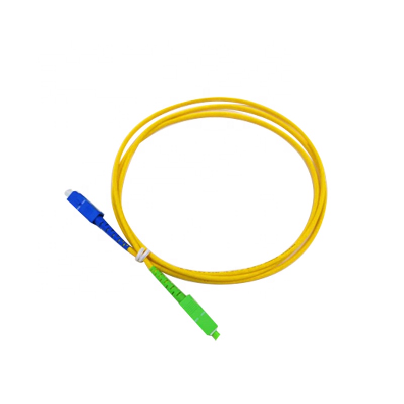 SC / UPC to SC / APC singlemode simplex fiber optic drop cable patchcord customized color