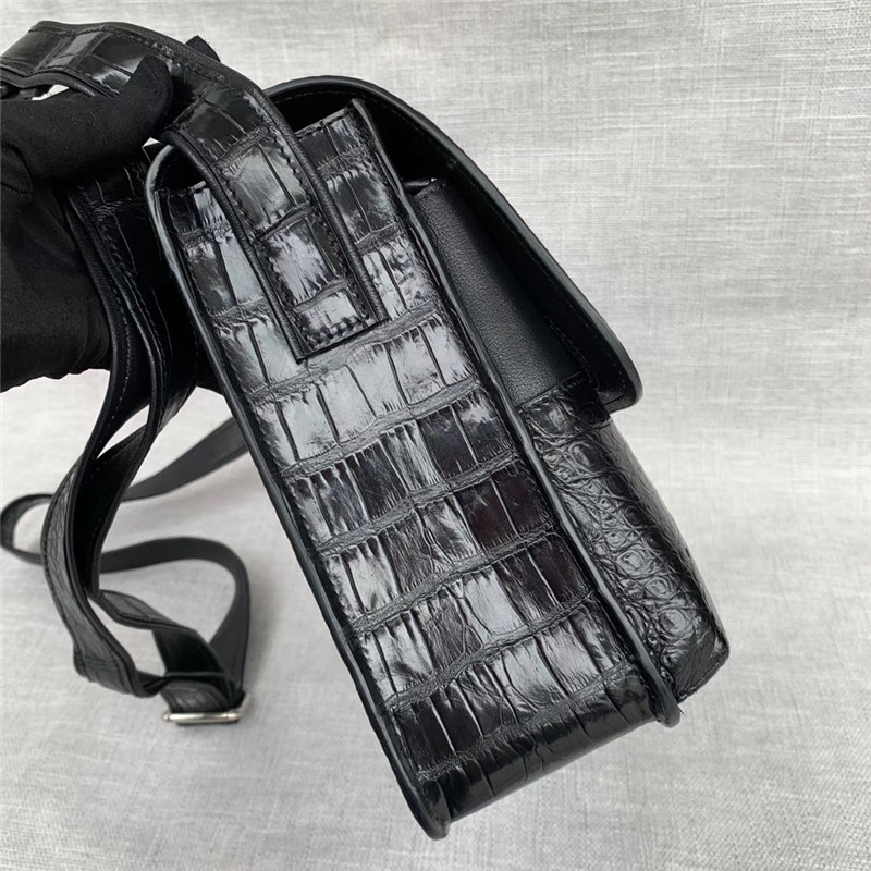 Authentic Alligator Leather Male Flap Purse Cross Shoulder Bag Genuine Crocodile Belly Skin Businessmen Messenger Bag