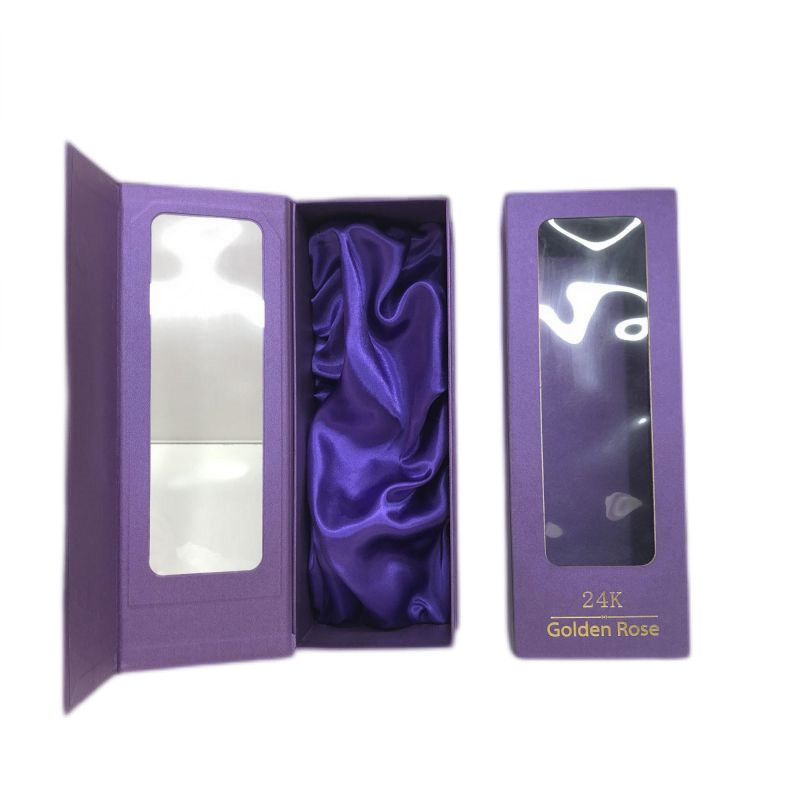 Custom Luxury Rigid Paper Gift Box With Satin Lining Embossing Stamping