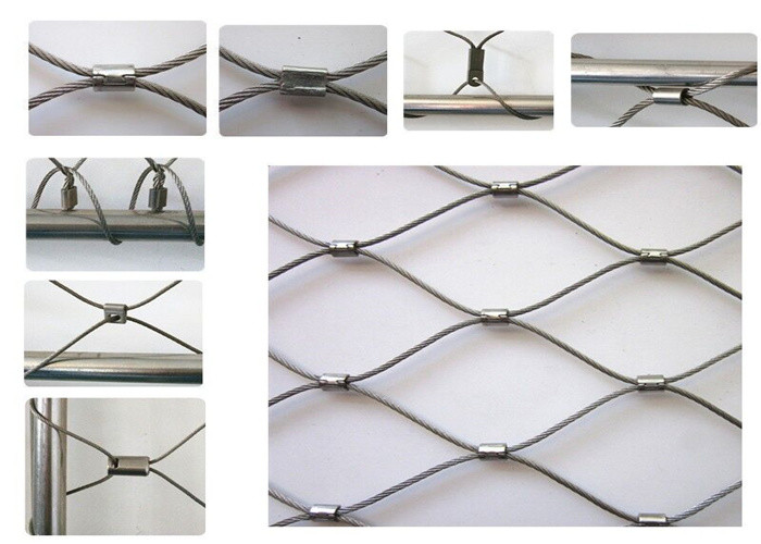 1.2mm Climbing Plant Support Mesh 200mm Stainless Steel Cable Wire Rope Netting 30x30mm
