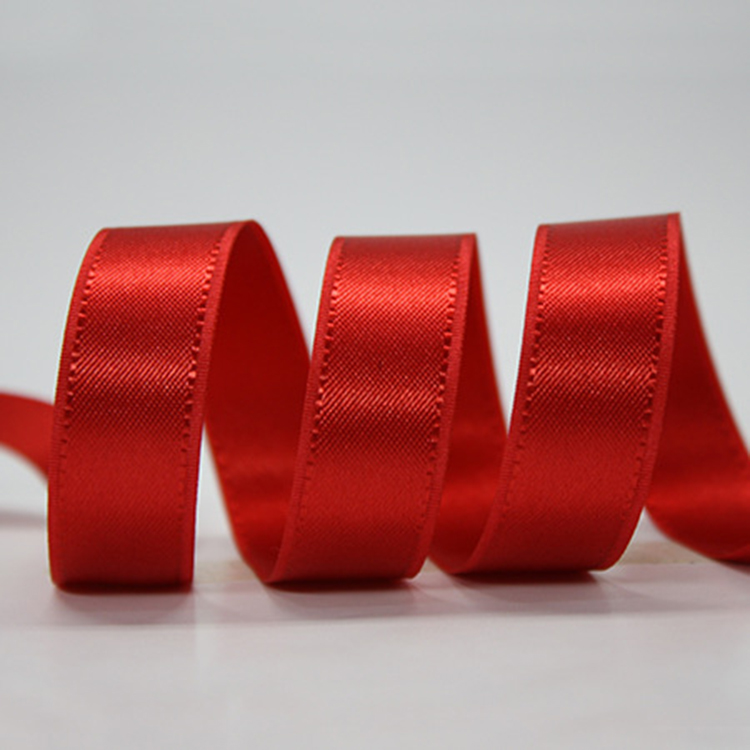 Solid Color Patterned Decorative Satin Ribbon Customized Printed Logo