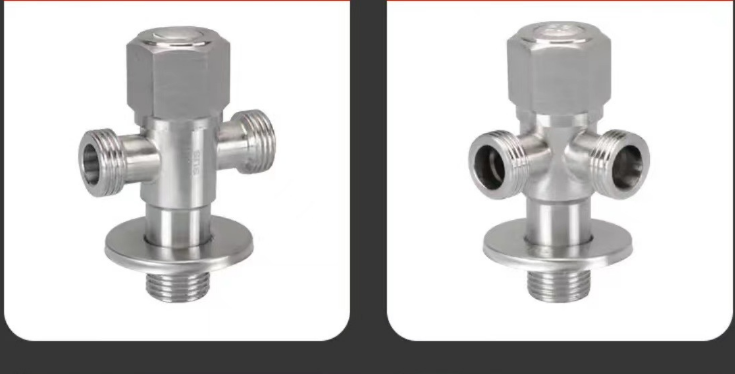 Bathroom Three-Way Angle Stop Valve With Modern Design And Durable 304 Stainless Steel