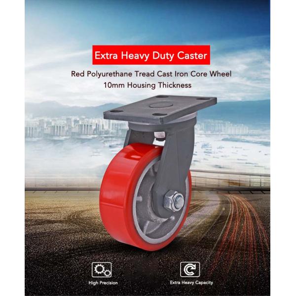 Extra Heavy Duty Casters Wheels Tread Iron Core Wheel Swivel Caster 2000kg