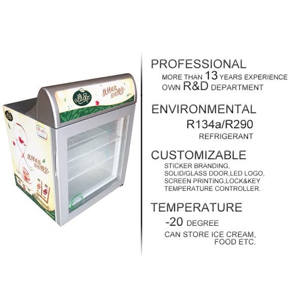 55L digital thermostat auto commercial display cooler ice cream freezer fridge SD55 with lightbox