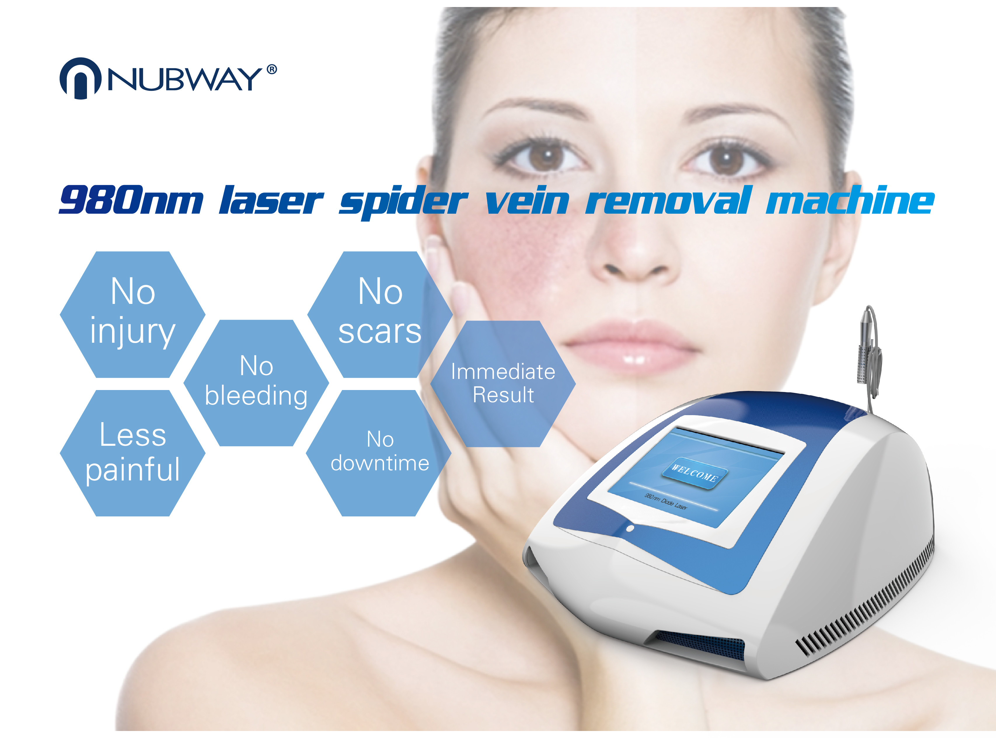 980nm diode laser 30w therapy laser spider vein removal machine