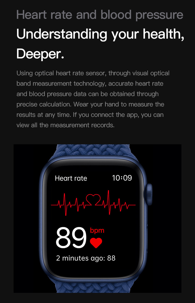 Multi Sports T500+Pro Smart Watches Blood Pressure Band Watch For Men / Women