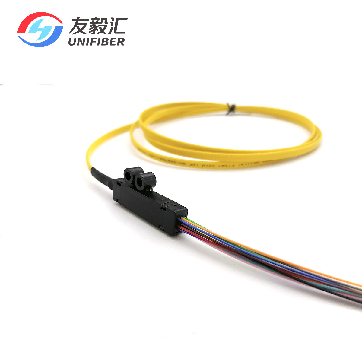 LC APC Ribbon Fiber Fan Out Pigtails 12 Core 900um Single Mode G657A2 1.5m