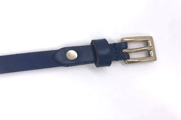 5/8" Width Ladies Rivet Leather Skinny Belt Hexagon Studded For Jeans