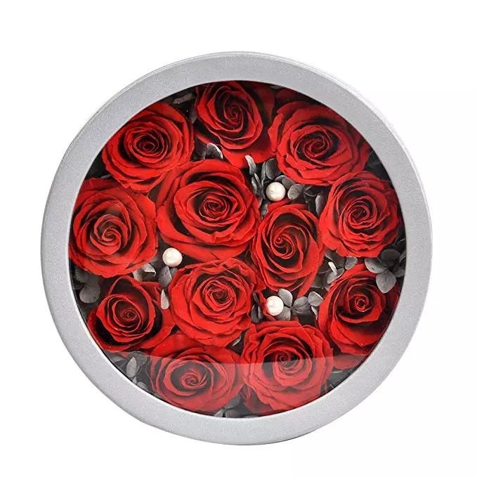 Forever Preserved Real Roses in a round box, Long Lasting Luxury Roses that last a year rose gift