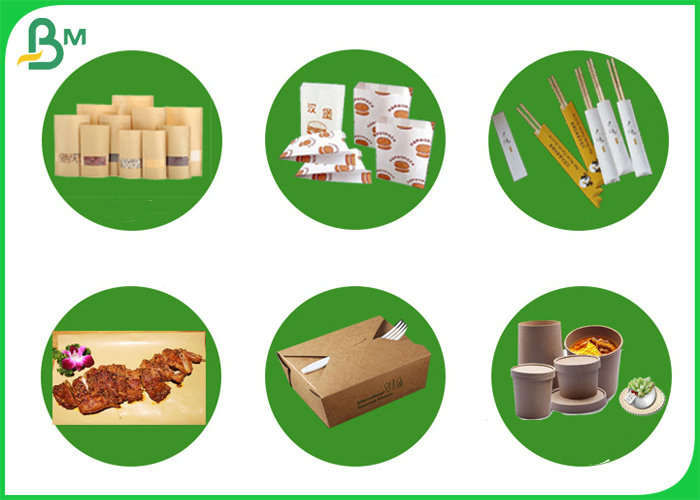 790mm 140g + 15g PE Coated Kraft Paper Glossy Greaseproof In Roll 