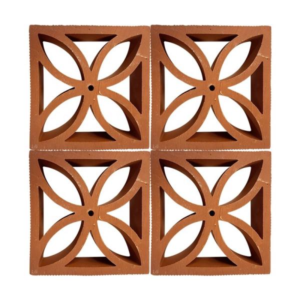 Red Decoration Wall Ventilation Ceramic Hollow Bricks For Garden Fences