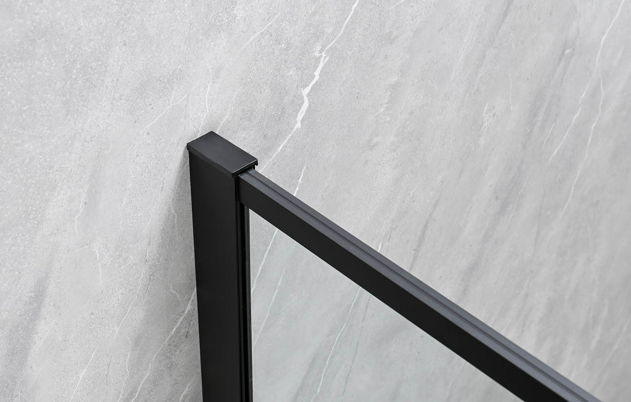 6/8mm Tempered Glass With Black Alum Frame Frameless Shower Enclosure For Stylish Bathroom