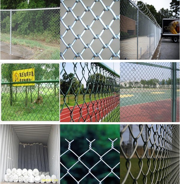 factory supply galvanized and PVC coated golf boundary chain link fence cyclone fence