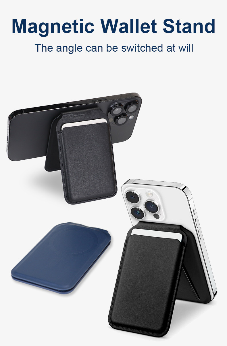 Adjustable Magnetic Wallet 5 Card Holder Stand Secure Grip Finger Loop For IPone