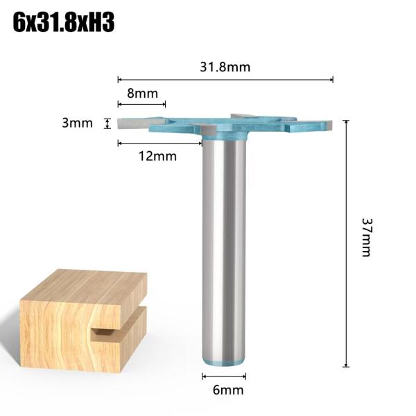 4 Blade Cnc Engraving Bits T Type Slot Bit Milling Cutter 6mm 1/4 Shank Cleaning