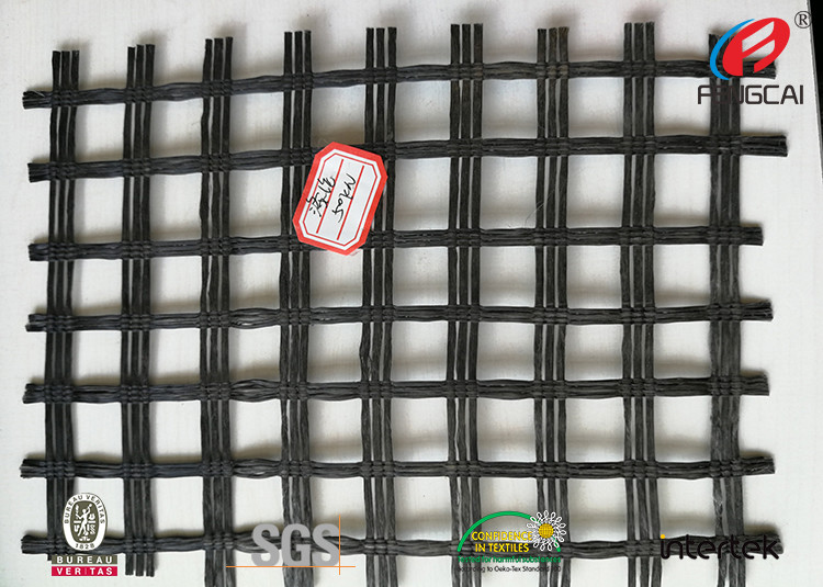 50*50KN Fiberglass Geogrid Reinforcing Fabric For Road Construction Material