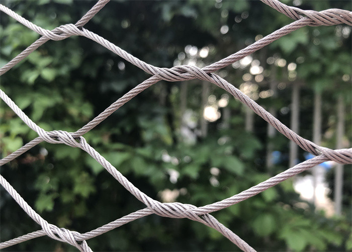 25mm 1.2mm Aviary Wire Mesh Inox Stainless Steel Knotted Rope Mesh