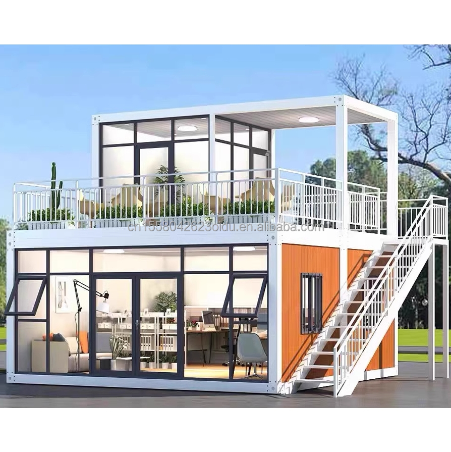 Office Modified Shipping Container for Outdoor Company Steel Modular Double-Story Prefabricated Combination Container Houses