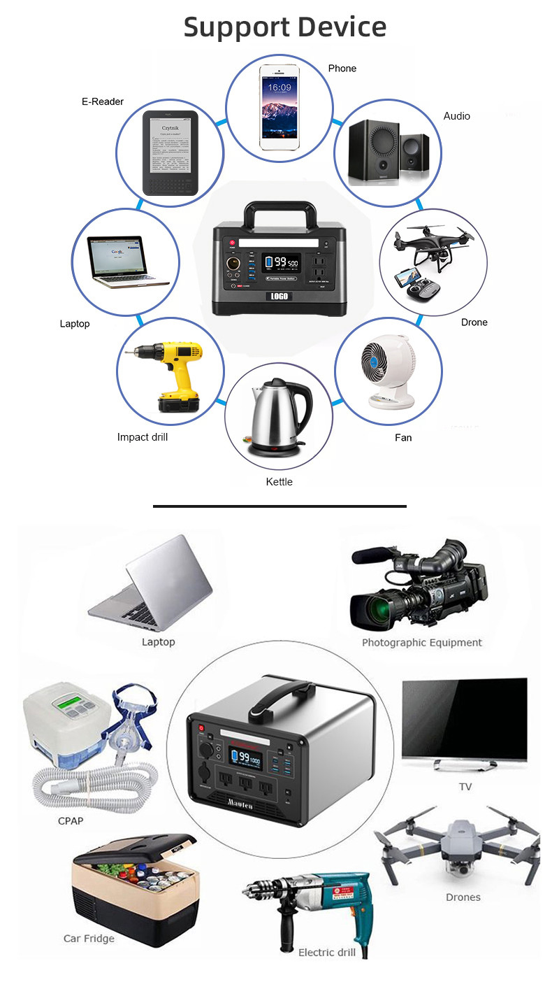 1000W Solar Portable Power Station Generator AC DC Output