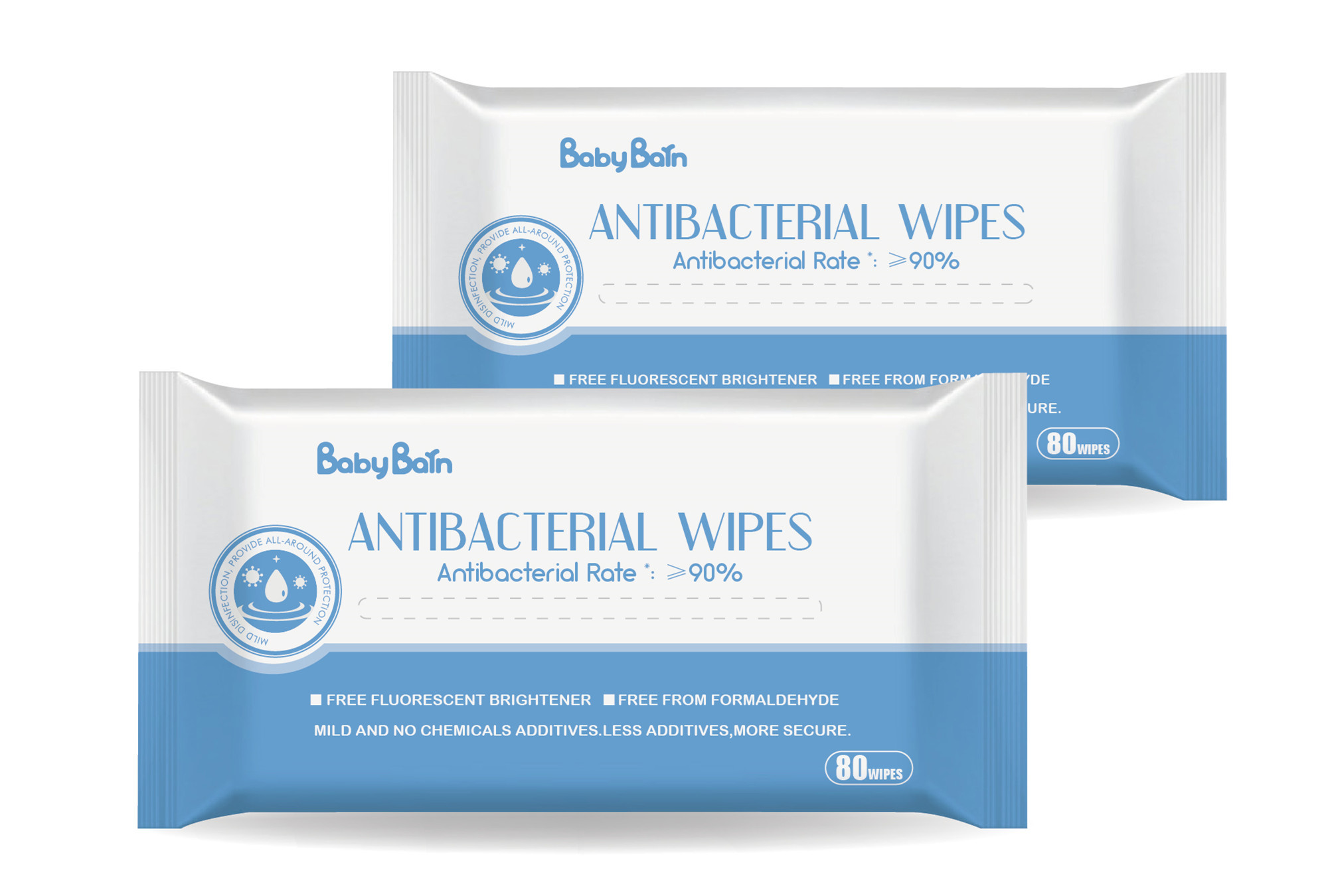 Sensitive Skin Antibacterial Baby Wet Wipes No Fragrance 150mm x 200mm