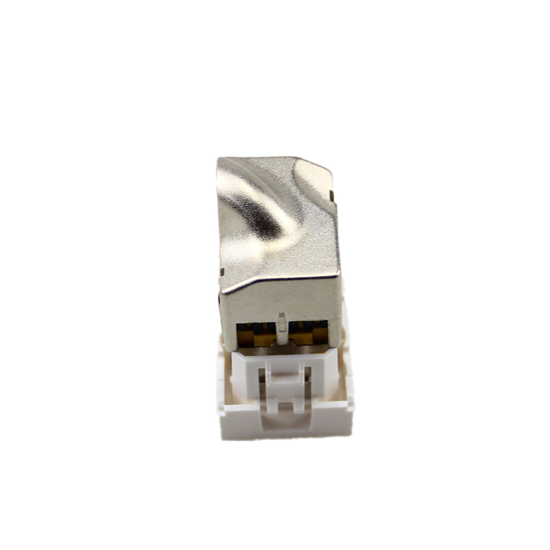 FLUKE Tested SFTP Shielded Cat6A Keystone Jack with 180 Degree Angle and Toolless Design