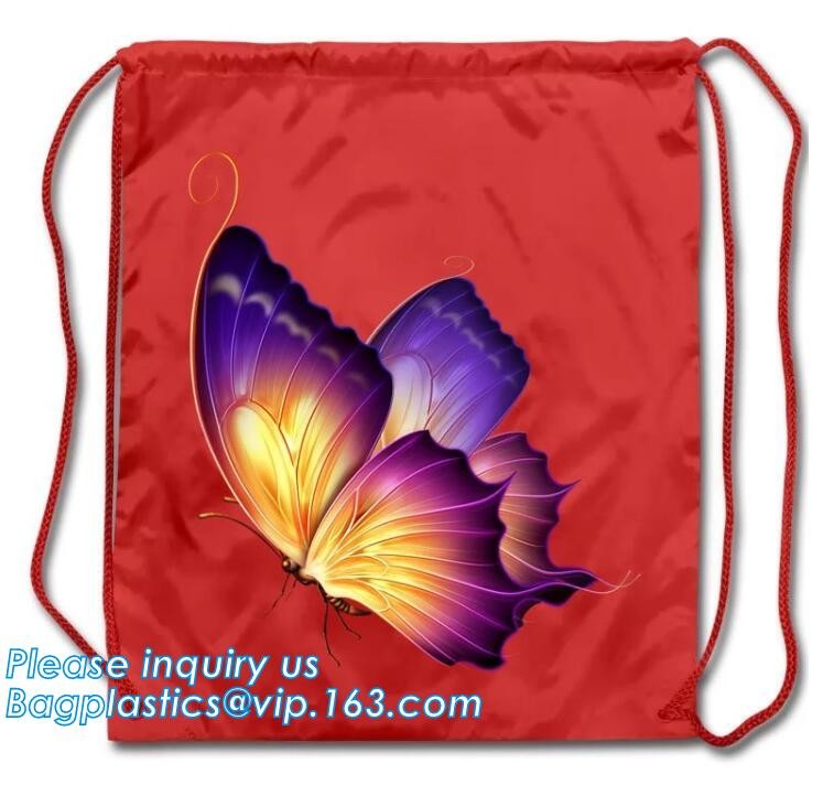 Promotion Custom Eco Friendly Sublimation Polyester Folding Shopping Bag,Promotional Sports Gym Sack Polyester Drawstrin